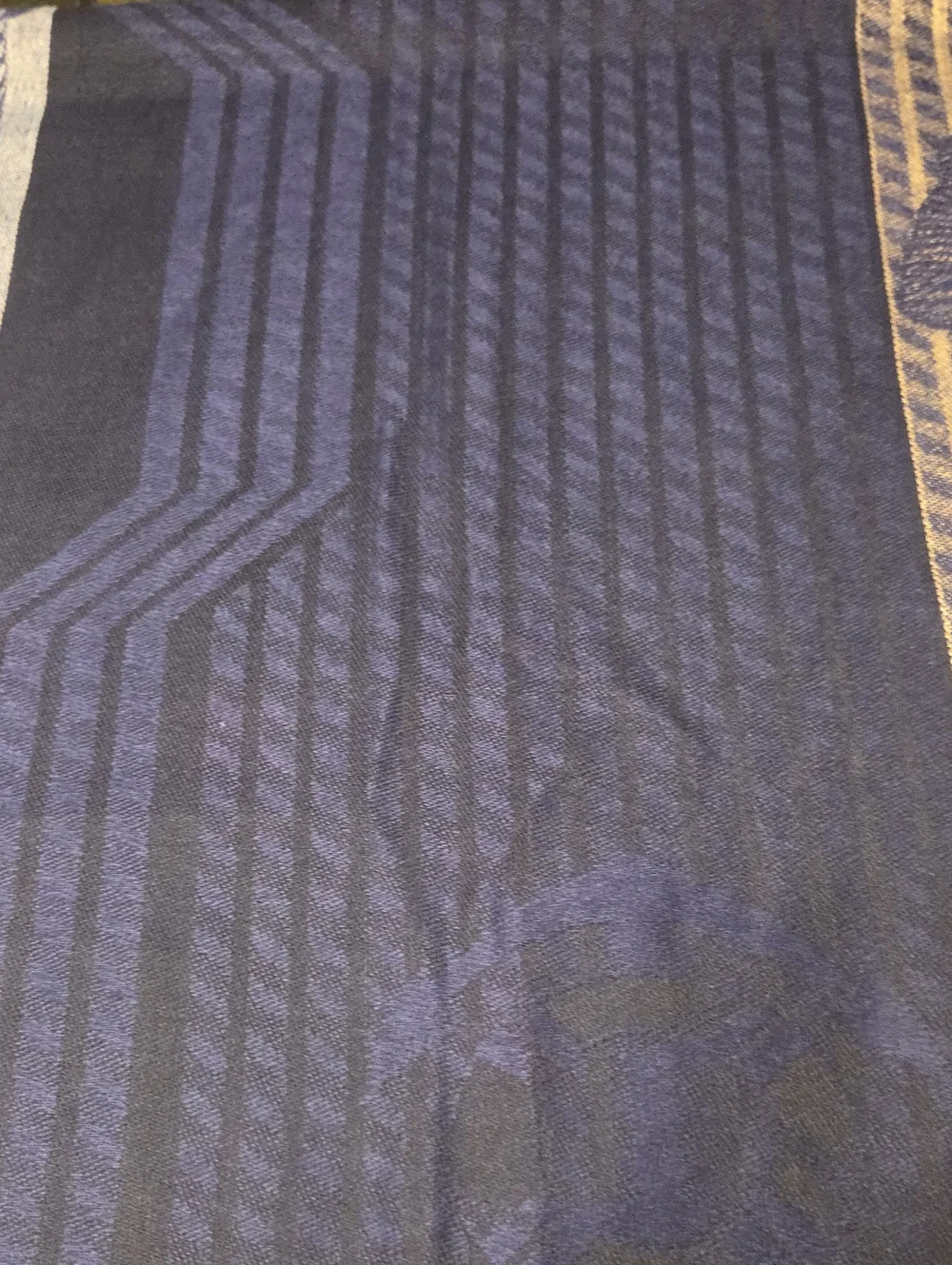 Navy and Cream Nautical Rope Pattern Scarf Wrap